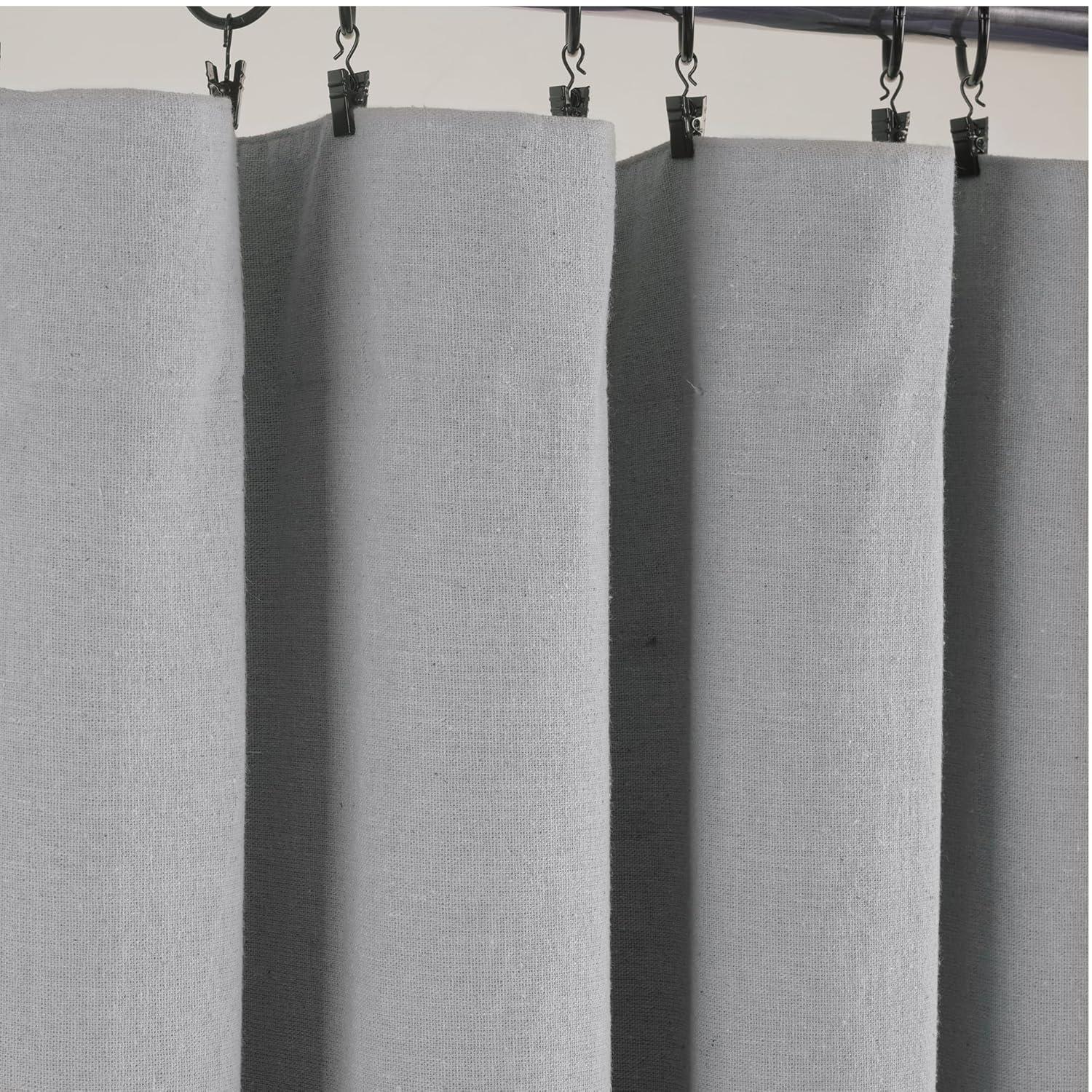 Lush Decor Linen Button Cotton Blend Blackout Curtain Single Panel