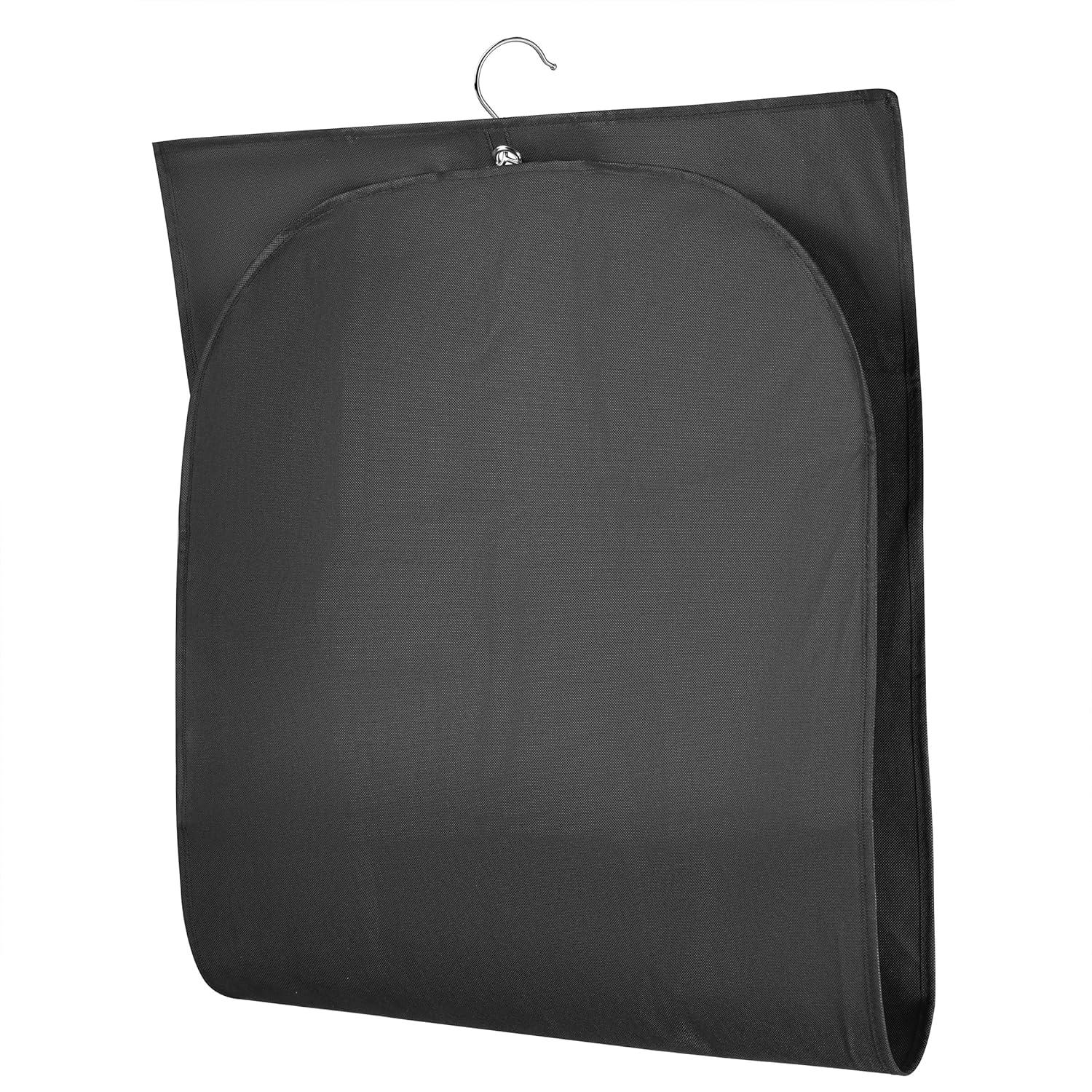 Fabric Garment Bag 42 Inch - Pack of 2 Hanging Clothing Storage Bags for Closet or Travel - Suit, Dress, Gown & Coat Protector with Zipper & Window - Dust Free Garment Covers