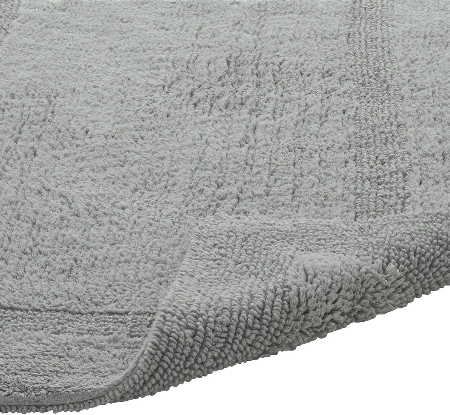 Better Trends Lux 100% Cotton Tufted Solid Reversible Bath Rug 20" x 20" Contour - Silver