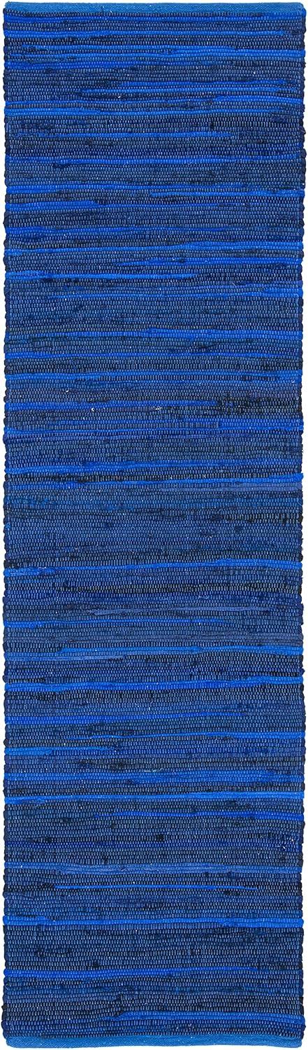 Rag Runner Rug RAR130 Hand Woven Runner Rug - Blue/Multi - 2'3"x8' - Safavieh.