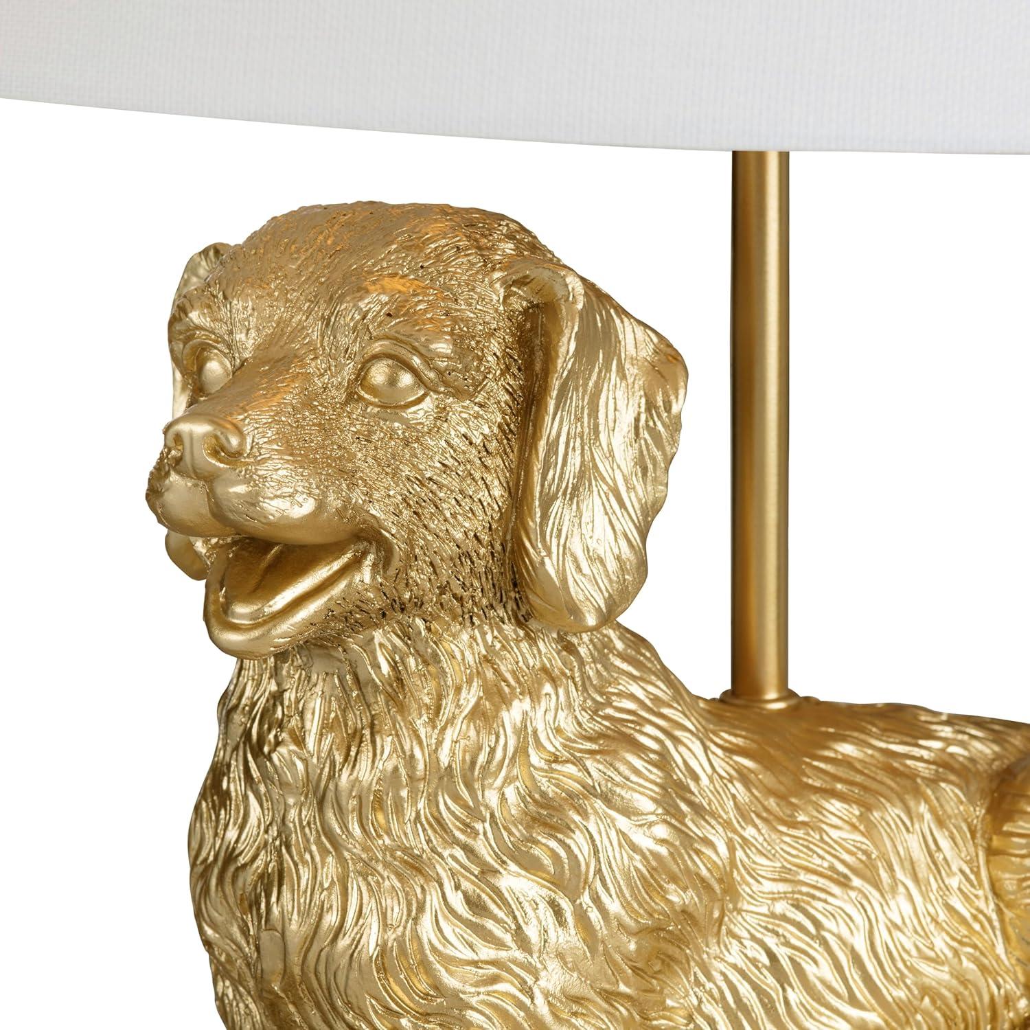 Crestview Collection 18.5" Golden Retriever Dog Table Lamp w/White Linen Shade