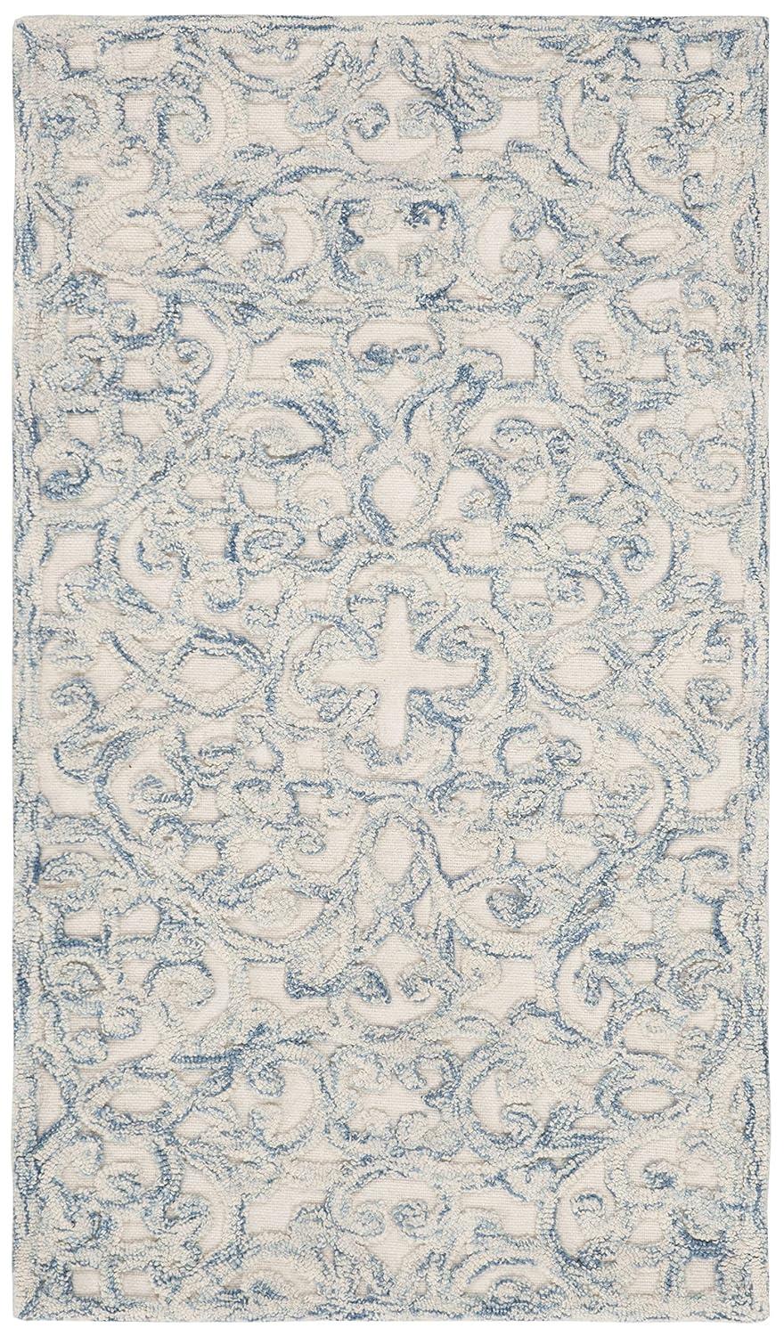 Trace TRC103 Hand Tufted Indoor Accent Rug - Blue/Ivory - 2'3"x4' - Safavieh.