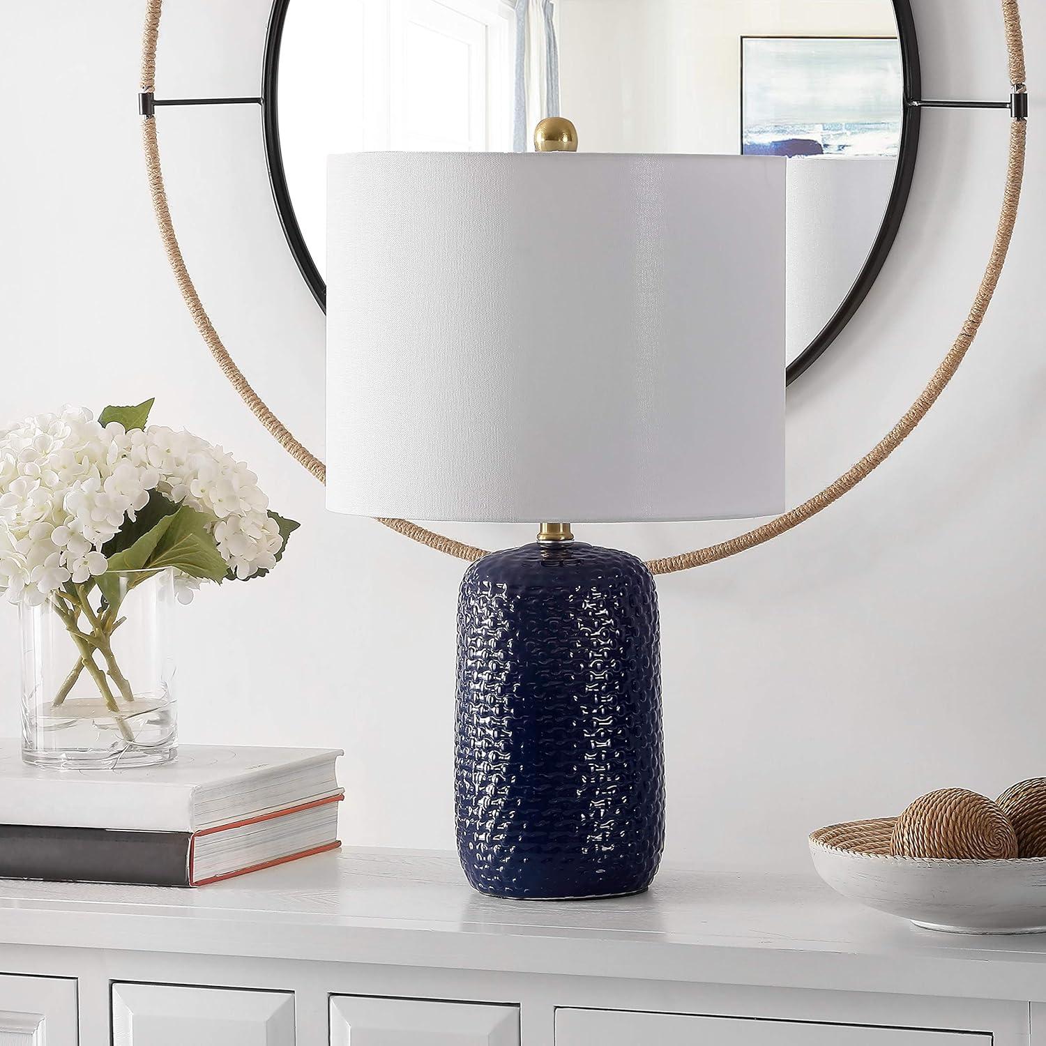 Huxley Ceramic Table Lamp (Set of 2) - Navy Blue - Safavieh.