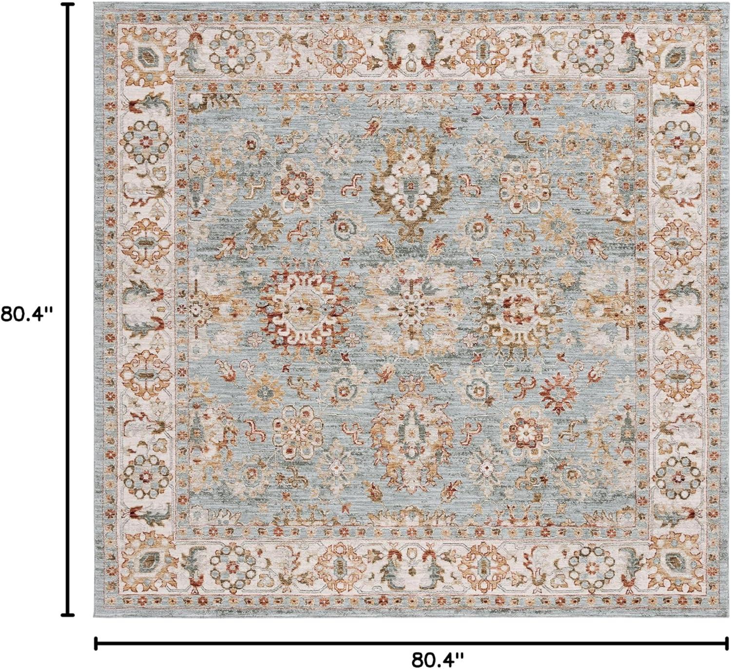 Hamilton HLT112 Power Loomed Area Rug - Blue/Ivory - 6'7"x6'7" - Safavieh.