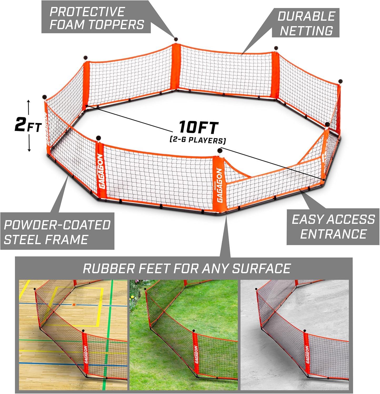 GoSports Gagagon Gaga Ball Pit - Portable Indoor/Outdoor Game Set - Includes 2 Balls and Carrying Case