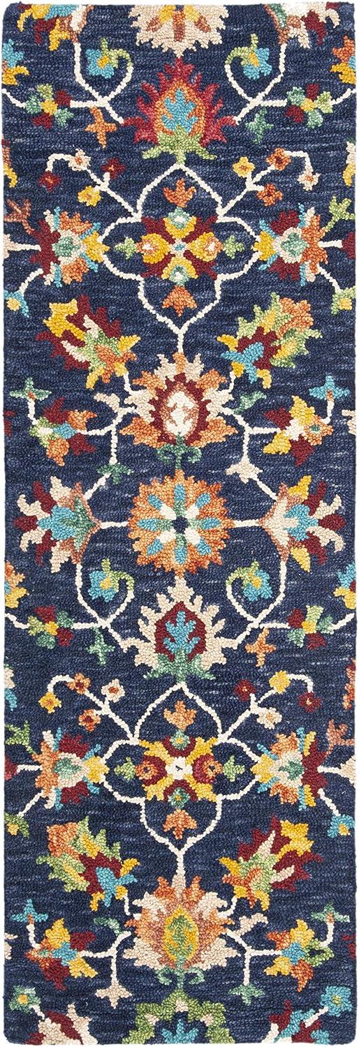 Aspen APN510 Hand Tufted Indoor Accent Rug - Navy/Red - 2'x3' - Safavieh