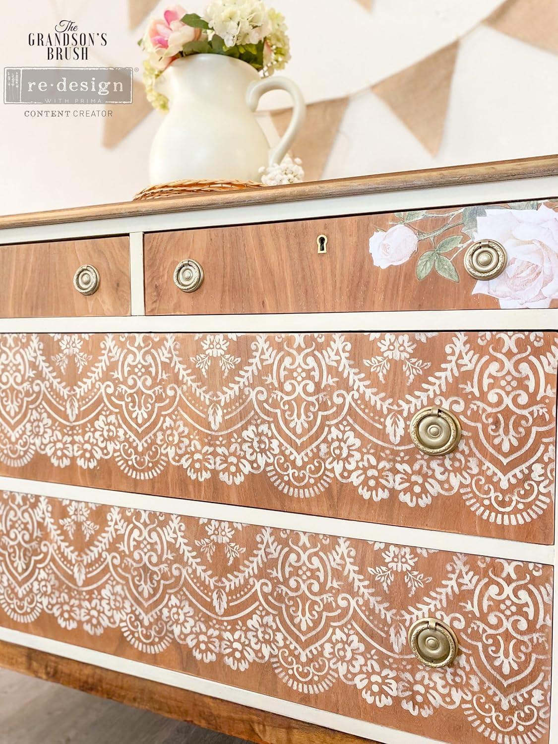 Prima Marketing Re-Design Decor Stencil 9"X13.5"-Elegant Lace