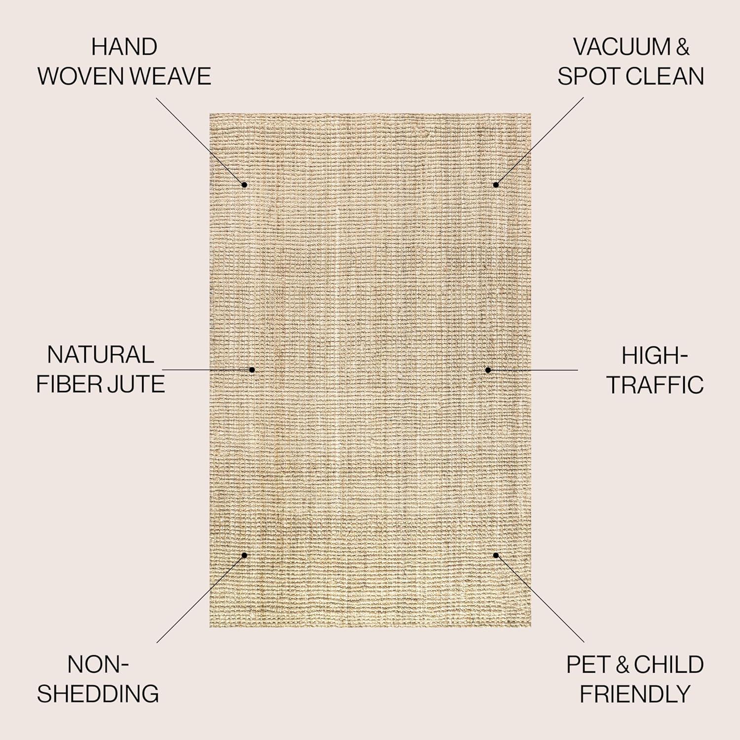 Hiro Hand Woven Chunky Jute Area Rug  - JONATHAN Y