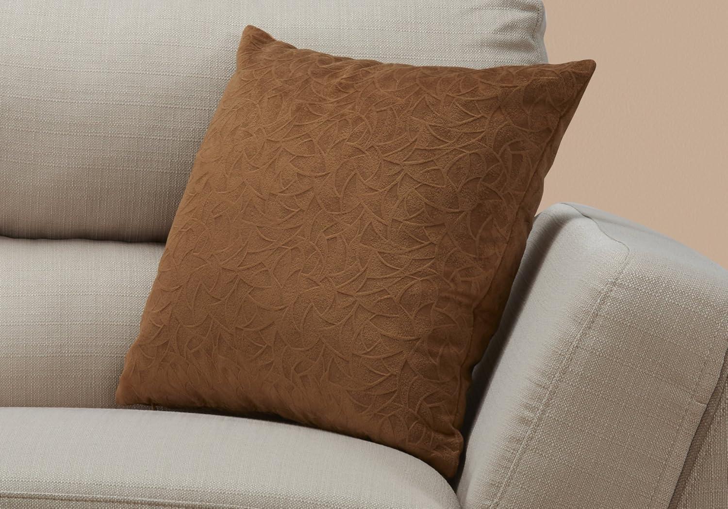 Monarch Specialties Pillows 18 X 18 Square Insert Included Decorative Throw Accent Sofa Couch Bedroom Polyester Hypoallergenic Brown Modern