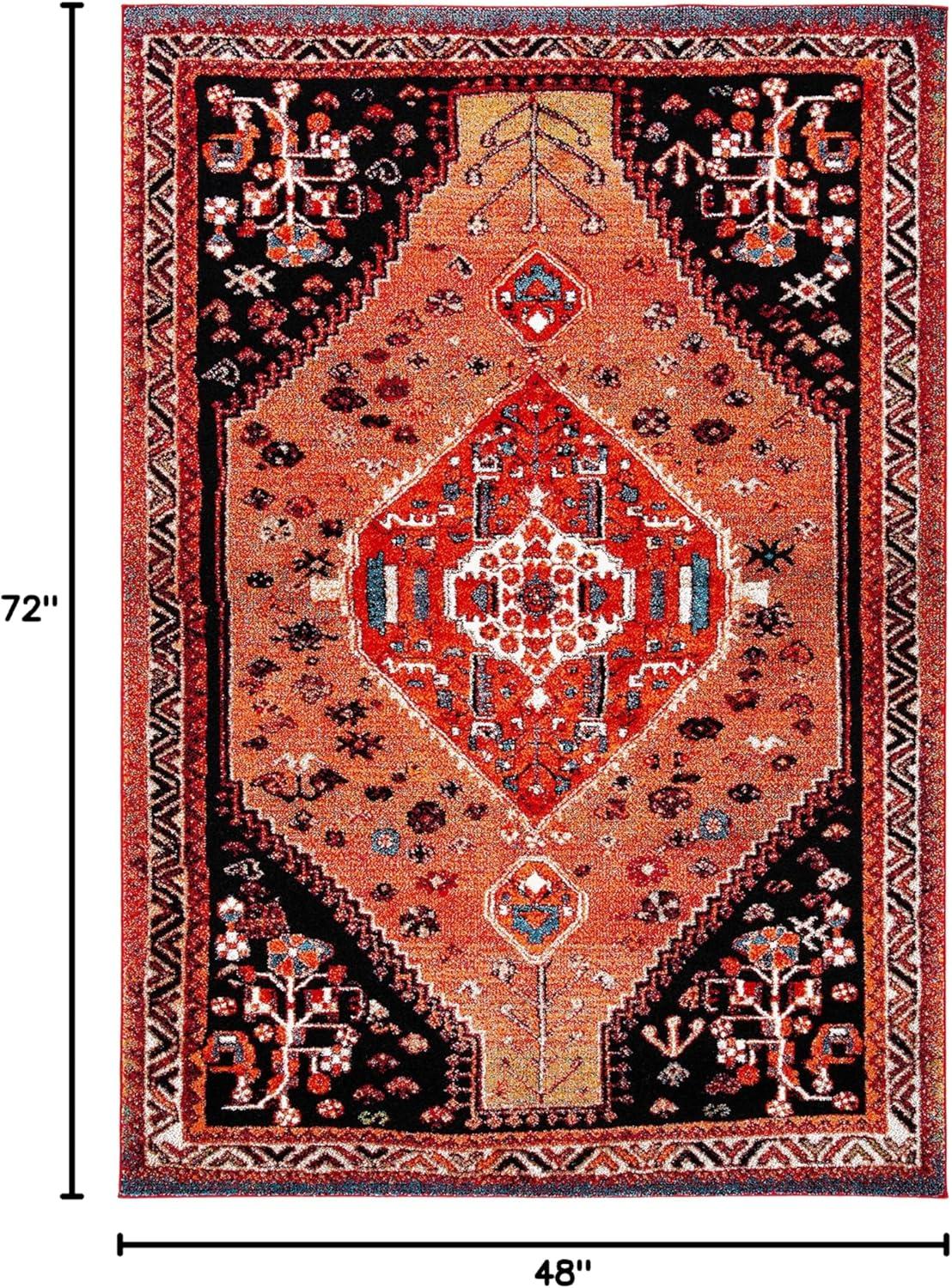 Vintage Hamadan VTH201 Power Loomed Area Rug - Orange/Red - 4'x6' - Safavieh.