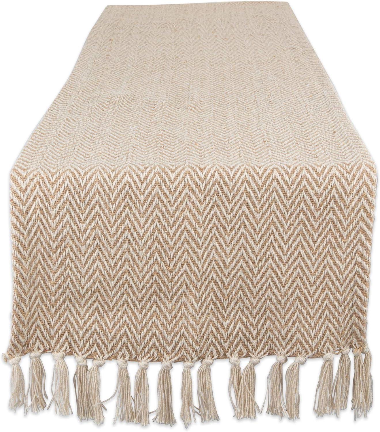 72 in. Stone Handloom Chevron Table Runner