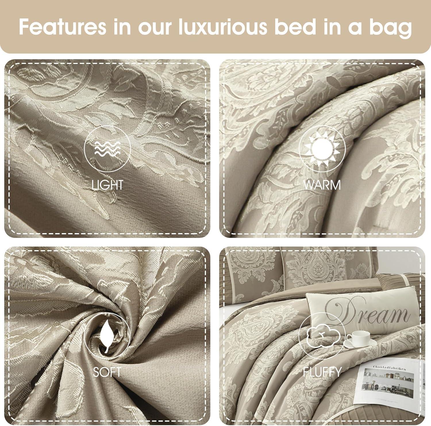 Therese 7 Piece Traditional Damask Comforter Set