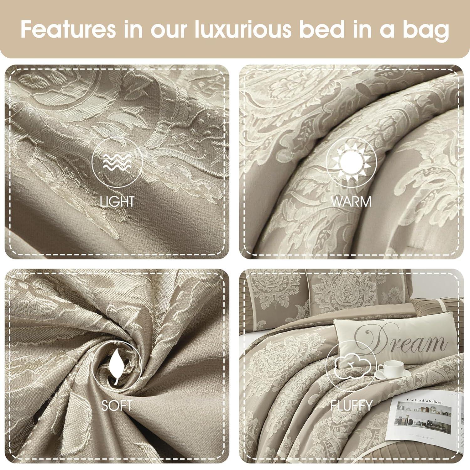 Nanshing America, Inc Therese 7 Piece Traditional Damask Comforter Set