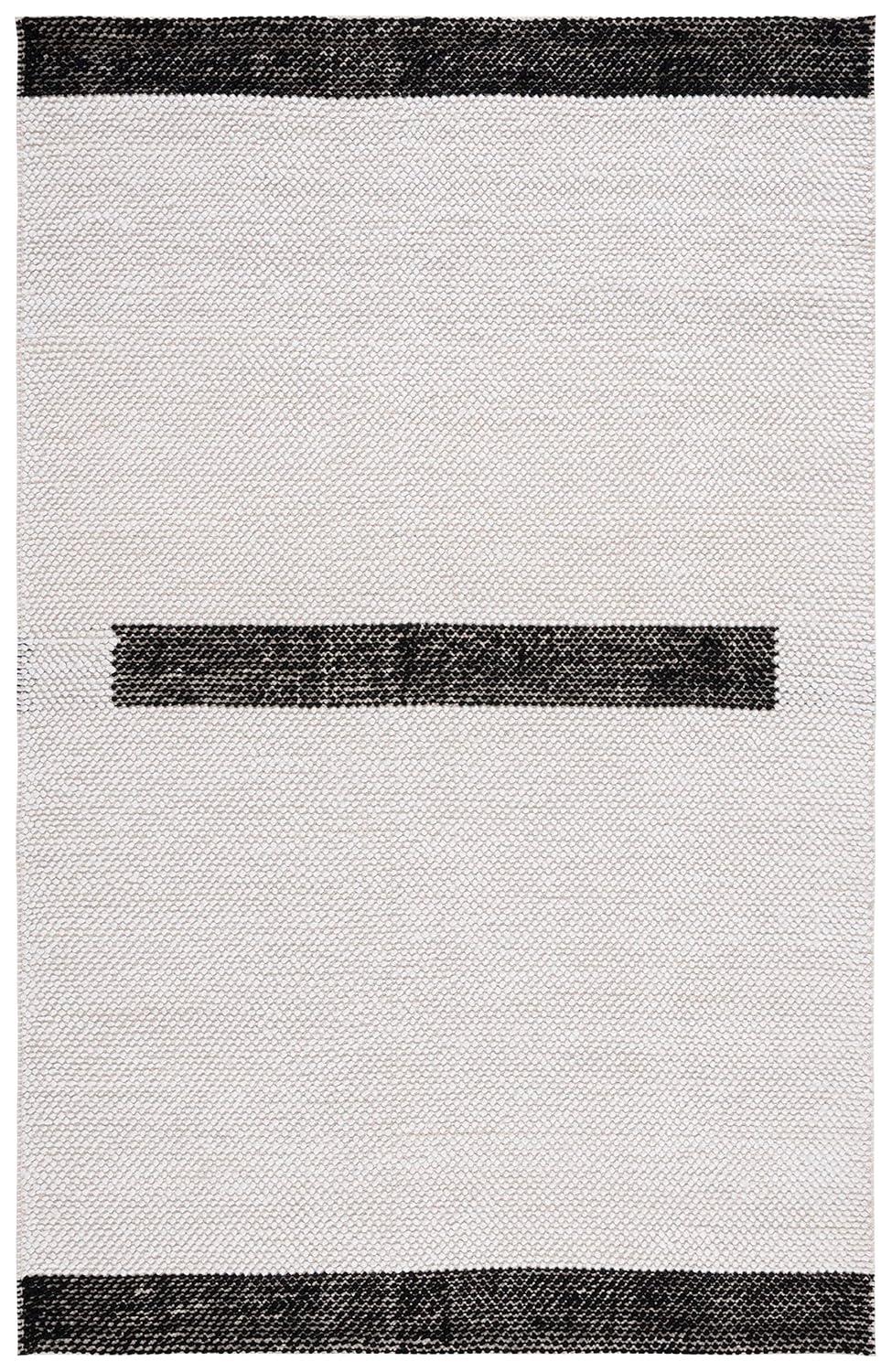 Natura NAT324 Flat Weave Indoor Accent Rug - Ivory/Black - 3'x5' - Safavieh