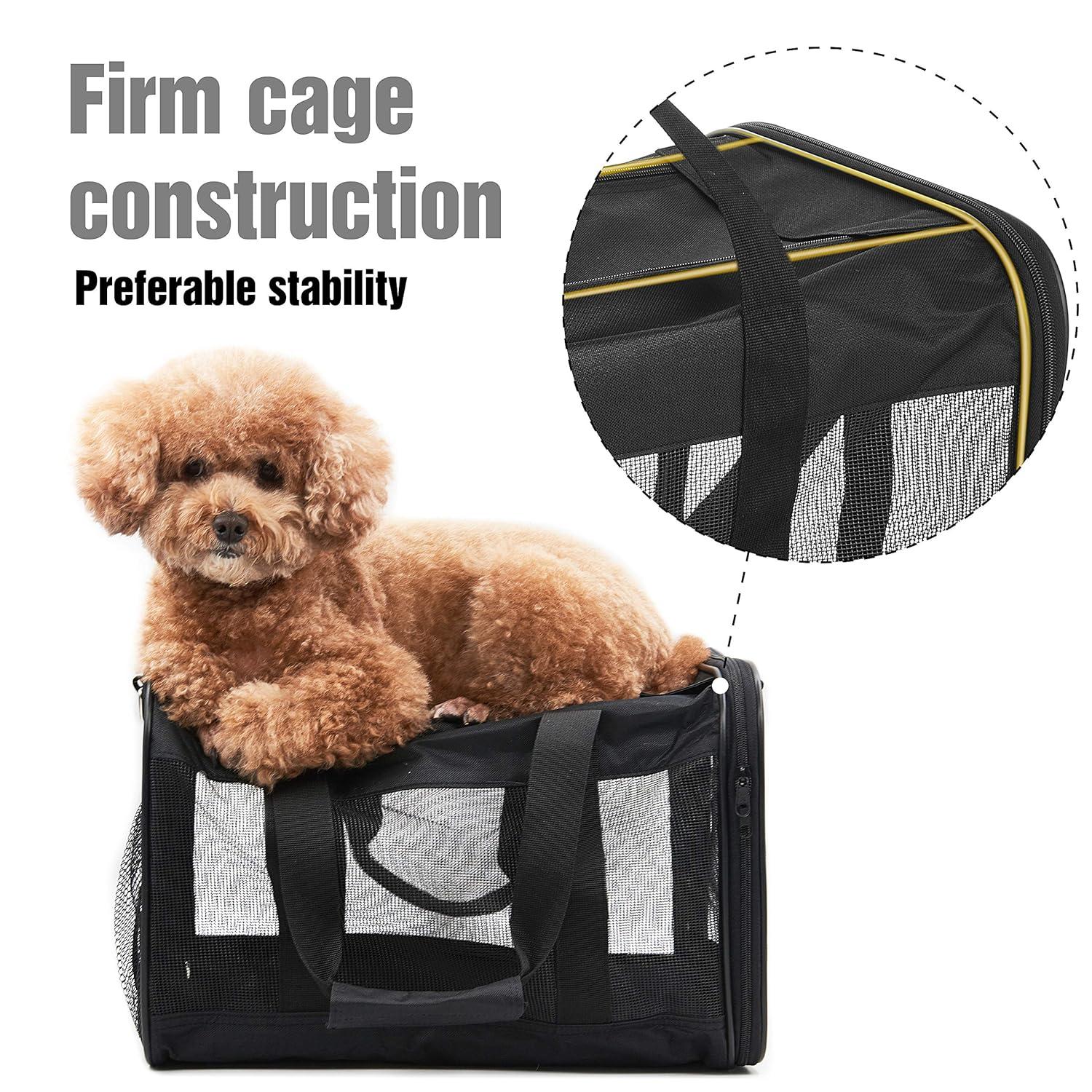 HITCH ScratchMe Pet Travel Carrier Soft Sided Portable Bag for Cats, Small Dogs, Kittens or Puppies, Collapsible, Durable, Airline Approved, Carry Your Pet with You Safely and Comfortably (L)