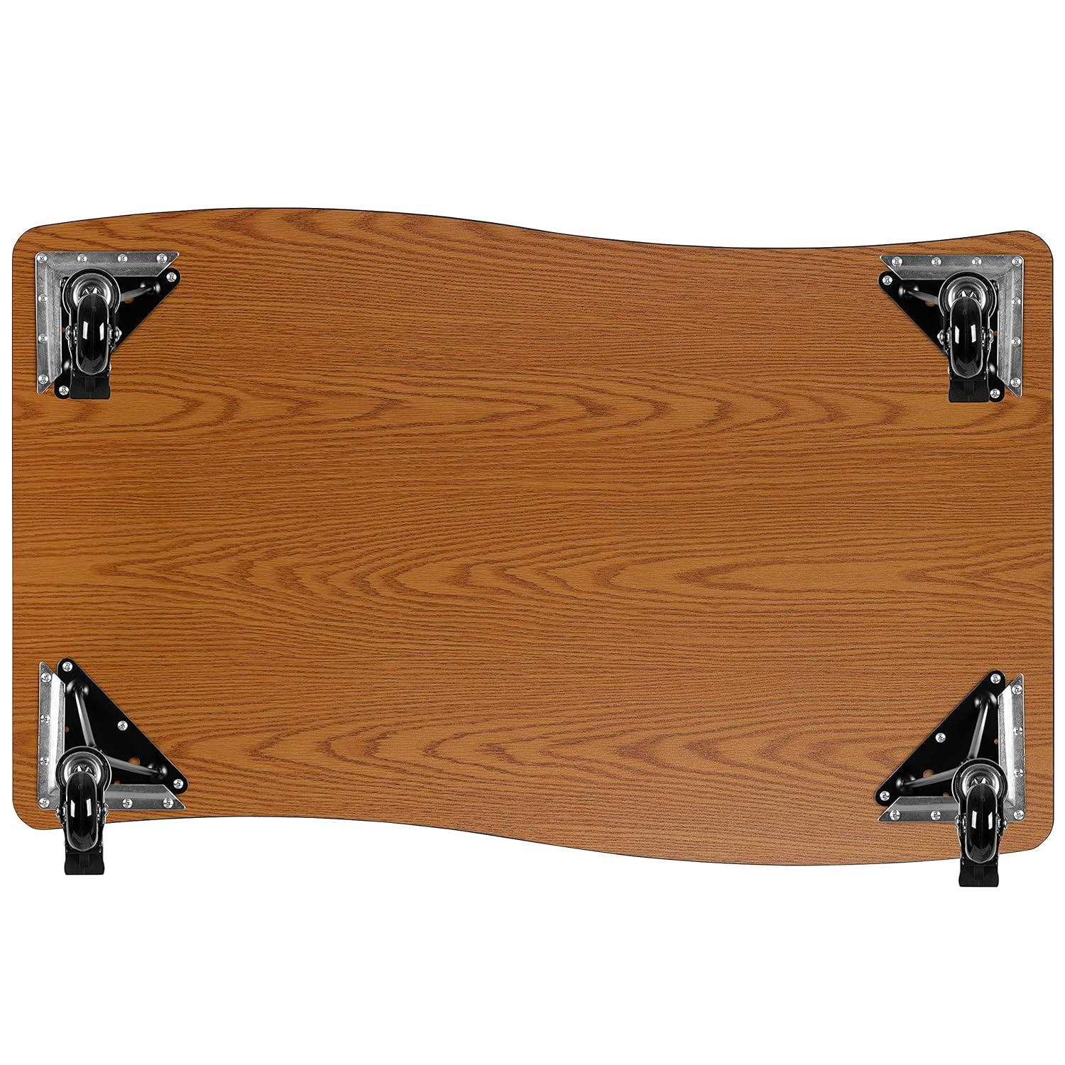 Flash Furniture Goddard 28"W x 47.5"L Rectangular Wave Collaborative Grey Adjustable Height Activity Table