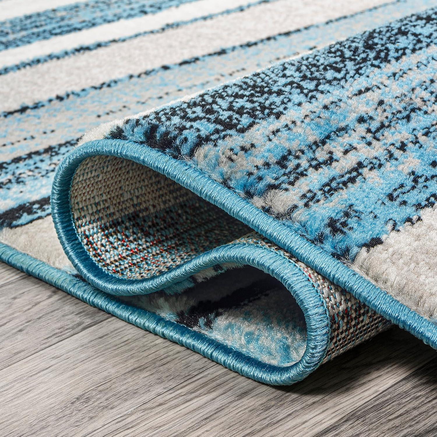 3' x 5' Magnolia Beach Strie' Striped Area Rug, Blue/Navy - JONATHAN Y