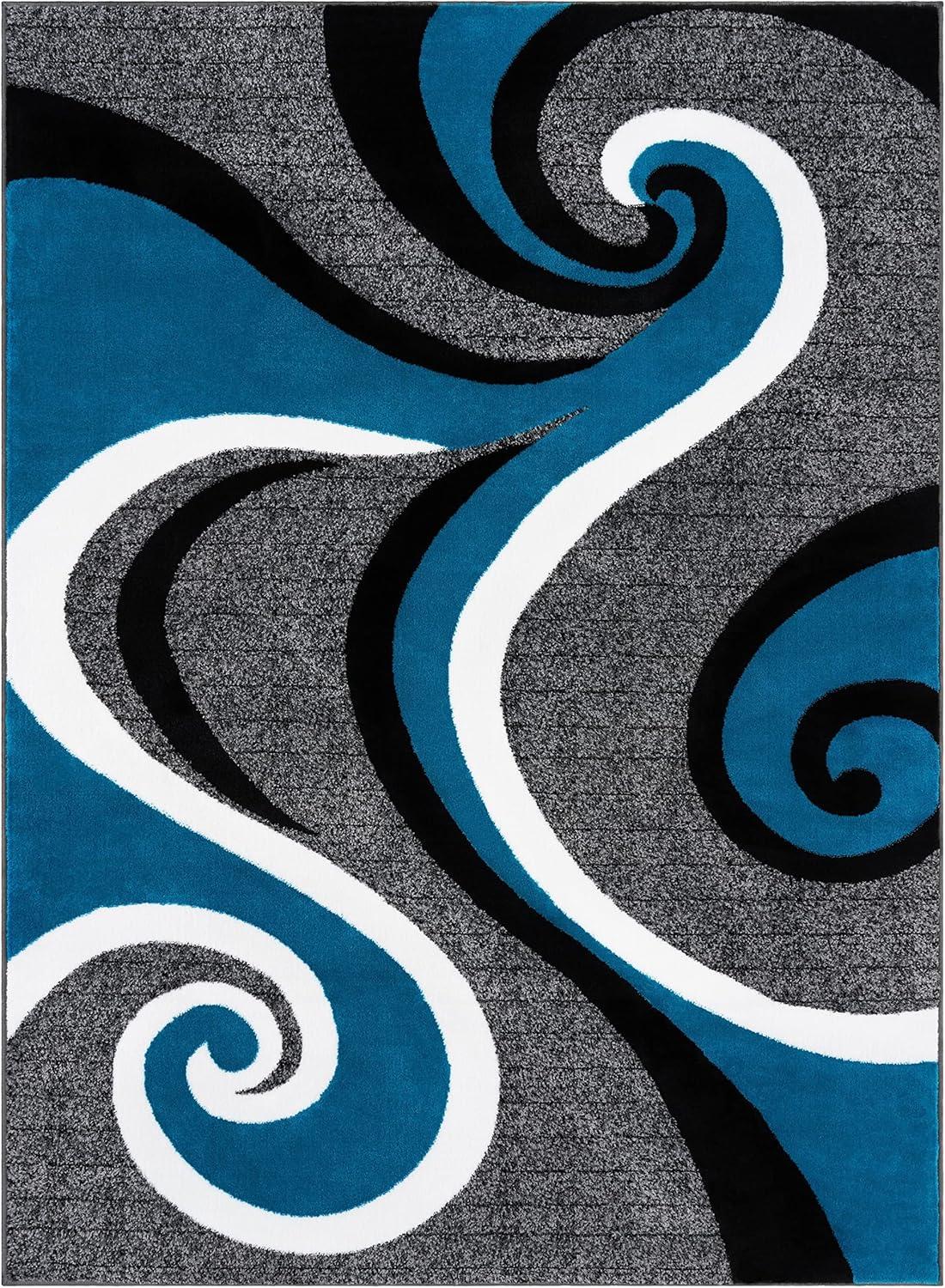 Luxe Weavers Contemporary Abstract Geometric Swirl Area Rug