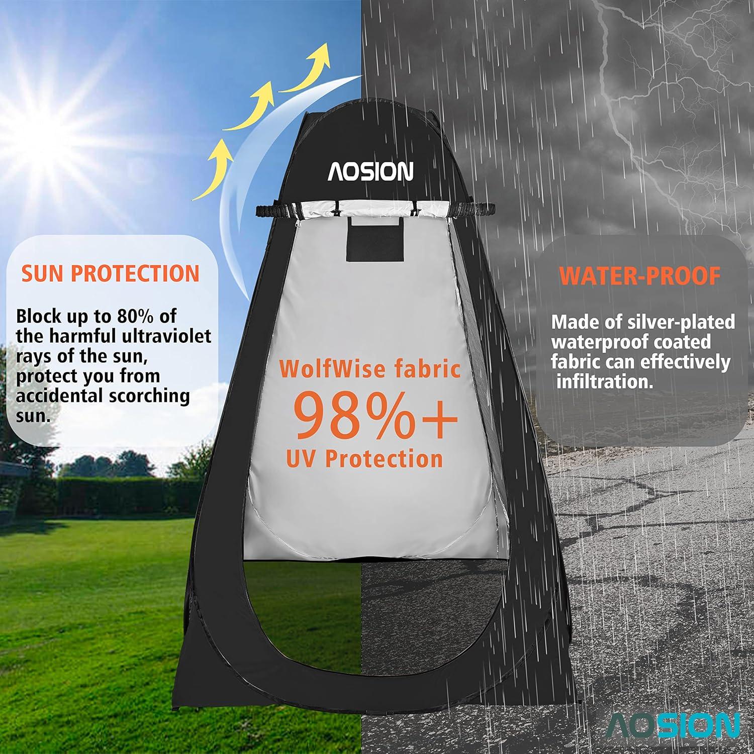 Pop Up Shower Camping Tent, Outdoor Privacy Camp Toilet Tent, Portable Dressing Room with Carrying Bag, Bath Bag for Camping, Hiking