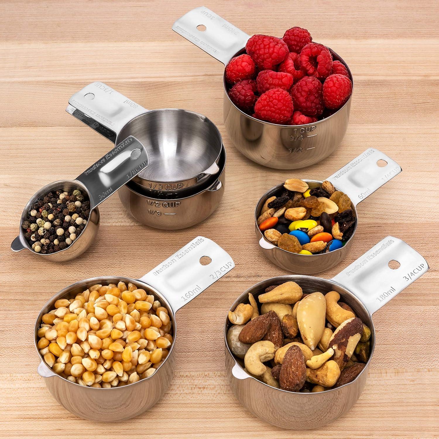 Hudson Essentials 6 Piece Stainless Steel Measuring Cups Set