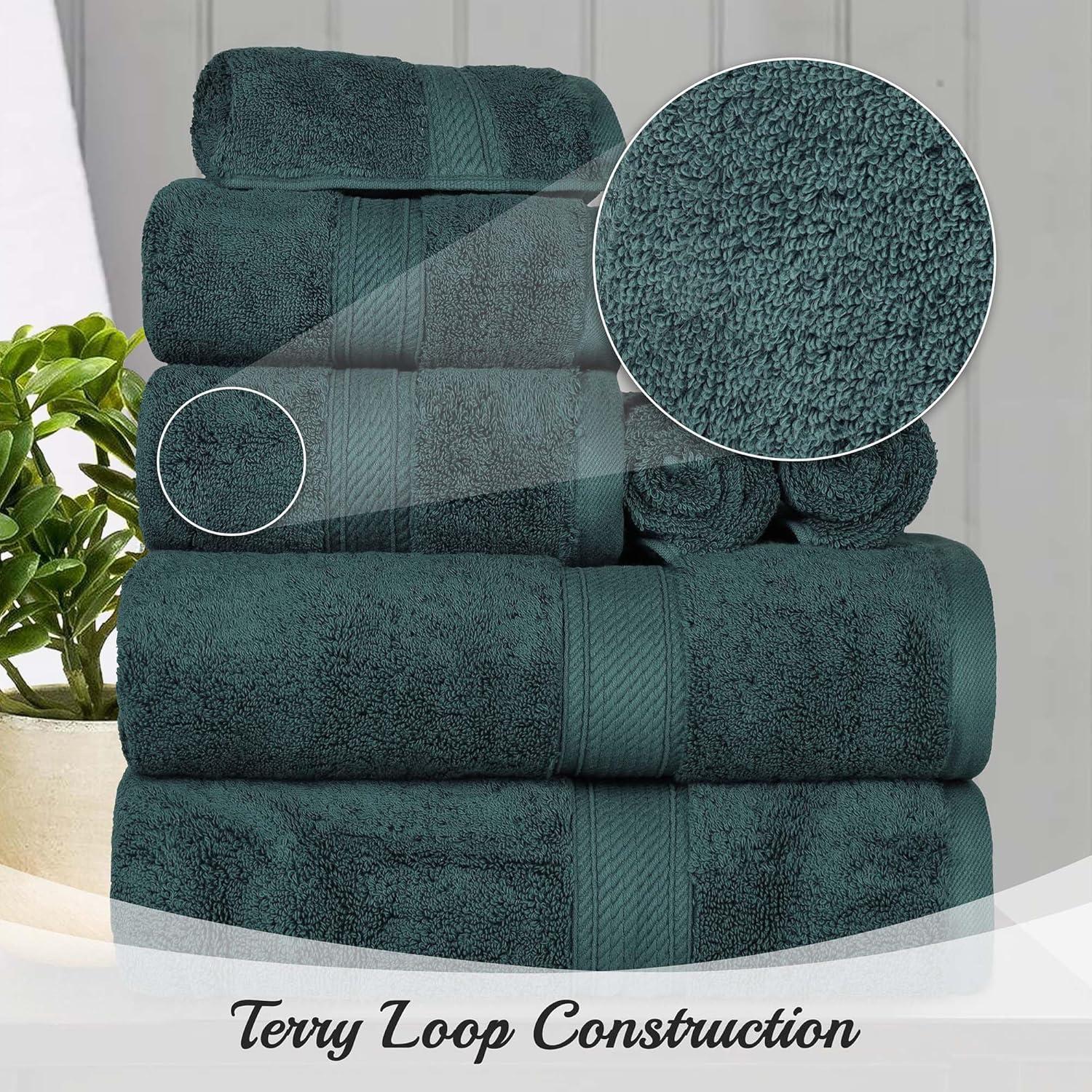 Teal Egyptian Cotton Ultra Plush 9-Piece Towel Set