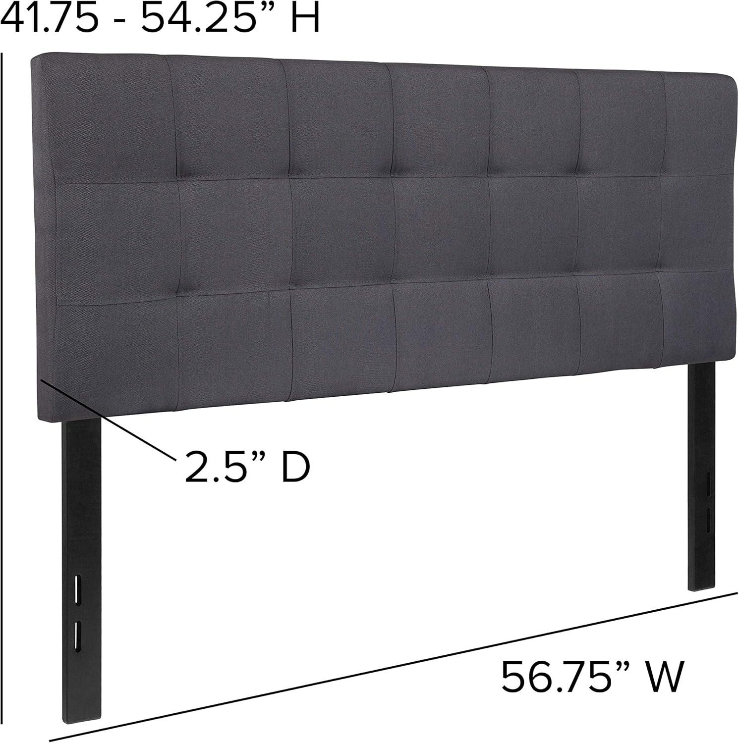 Flash Furniture Bedford Tufted Upholstered Full Size Headboard in Dark Gray Fabric
