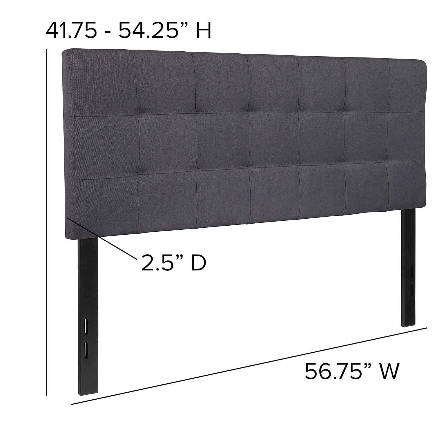 Flash Furniture Bedford Tufted Upholstered Full Size Headboard in Dark Gray Fabric