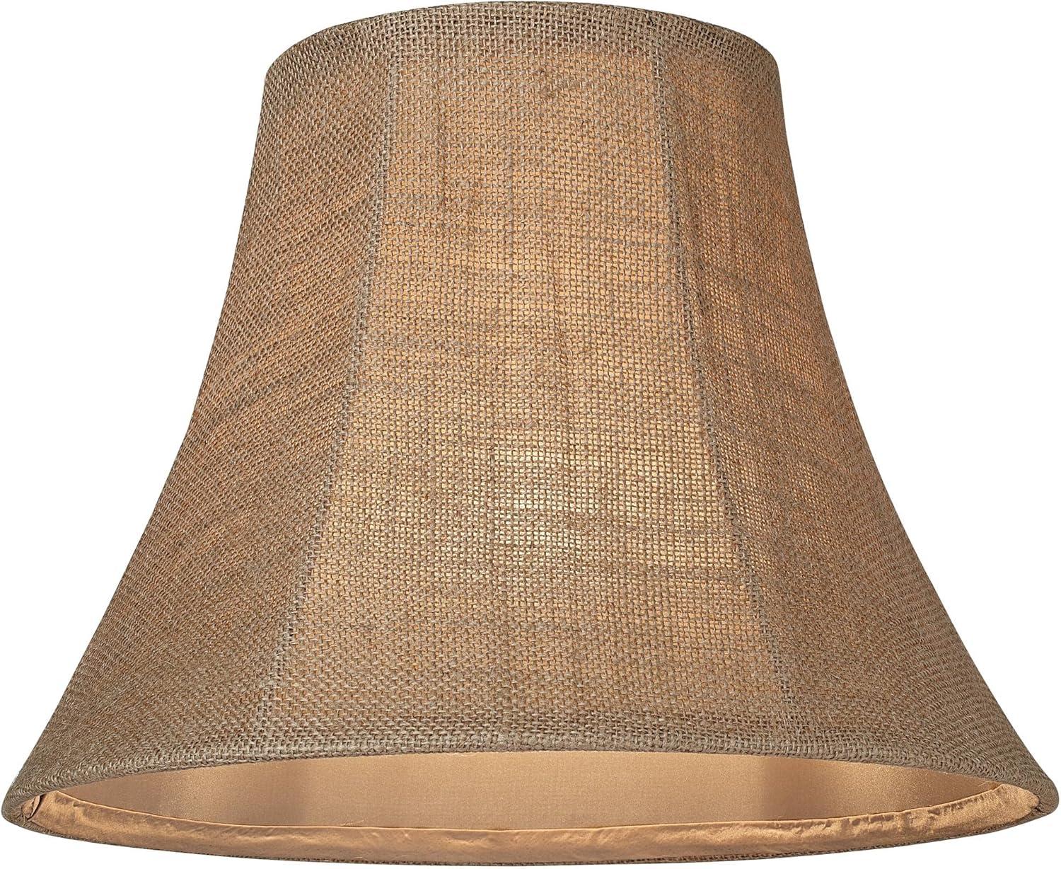 Natural Burlap Bell Lamp Shade with Spider Fitter