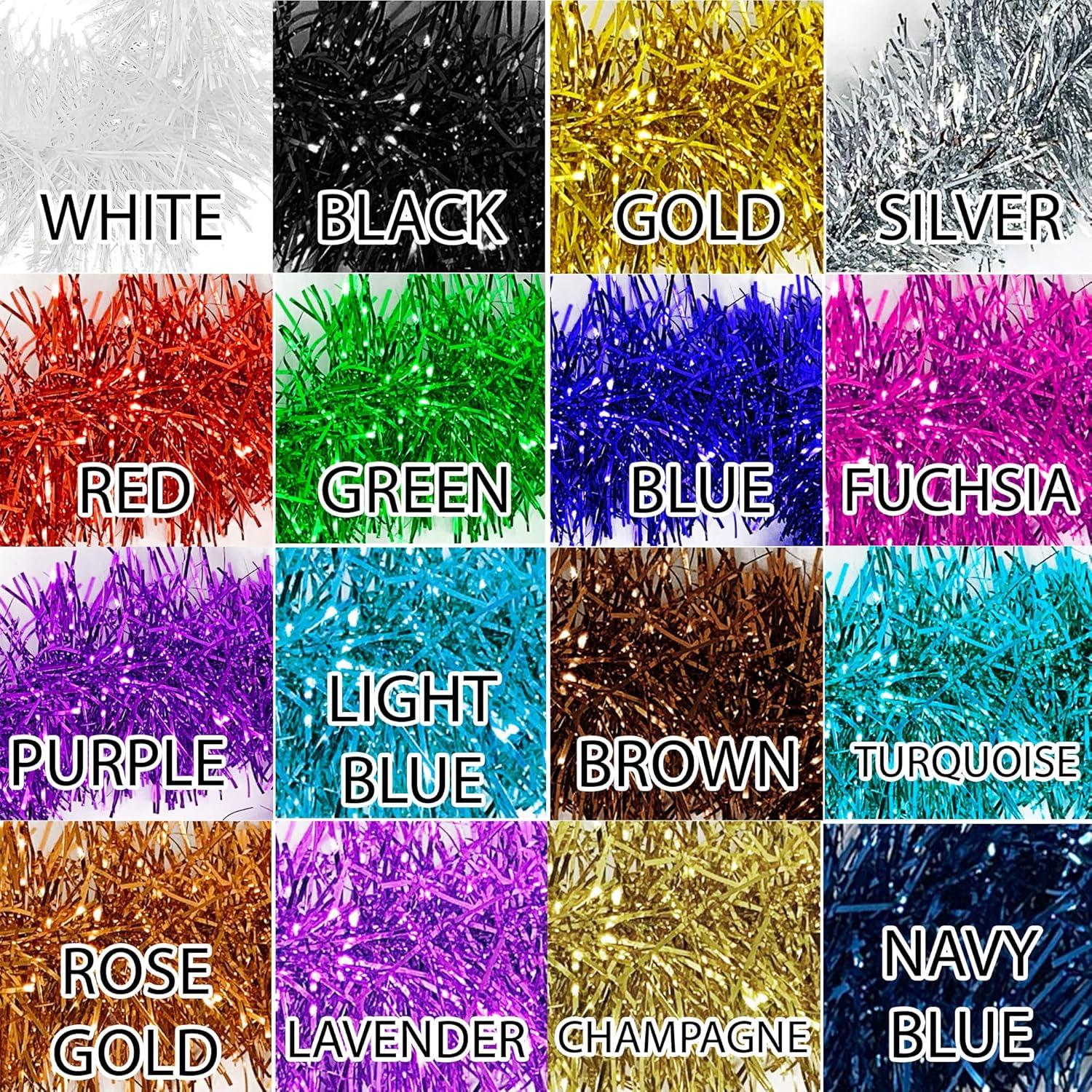 hcuribad Event & Party 50 Feet Christmas Foil Garland Decoration for Holiday Tree Walll Rail Home Event Purple