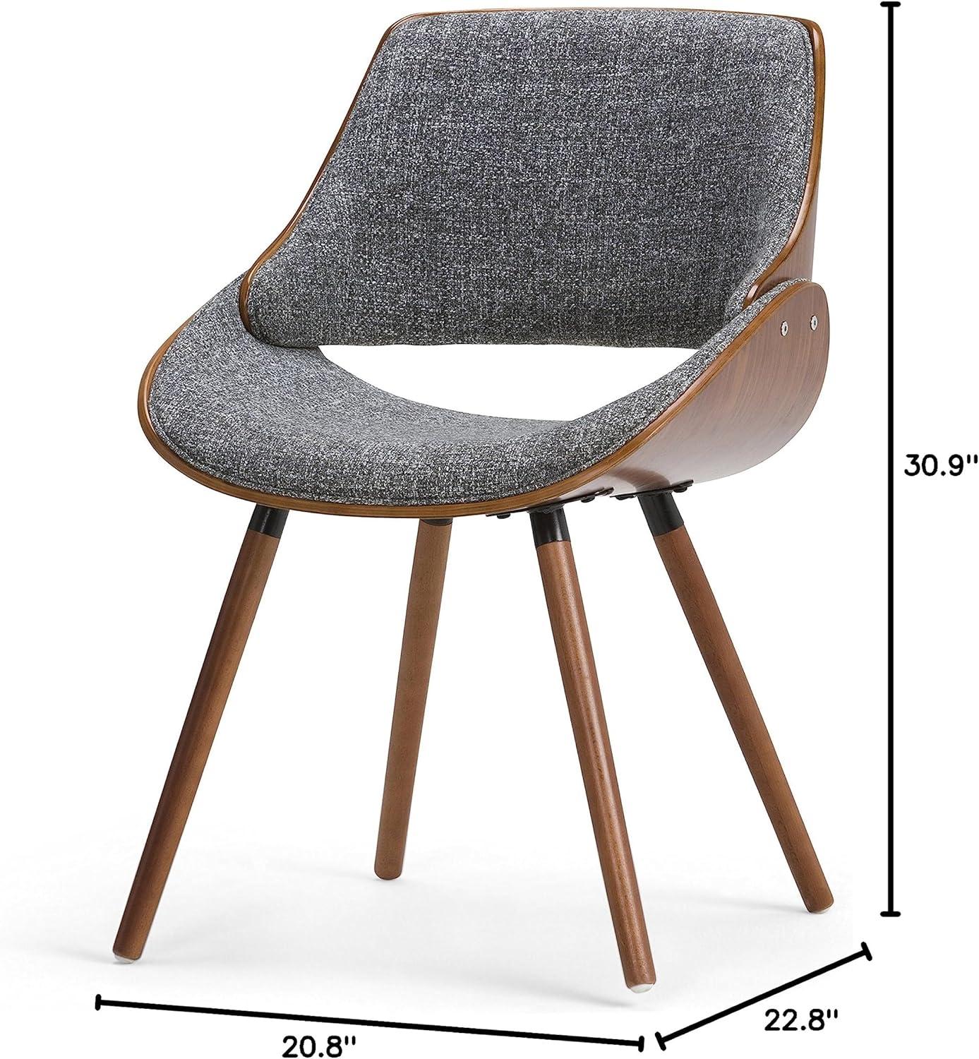 Gray Linen Upholstered Birch Wood Side Chair