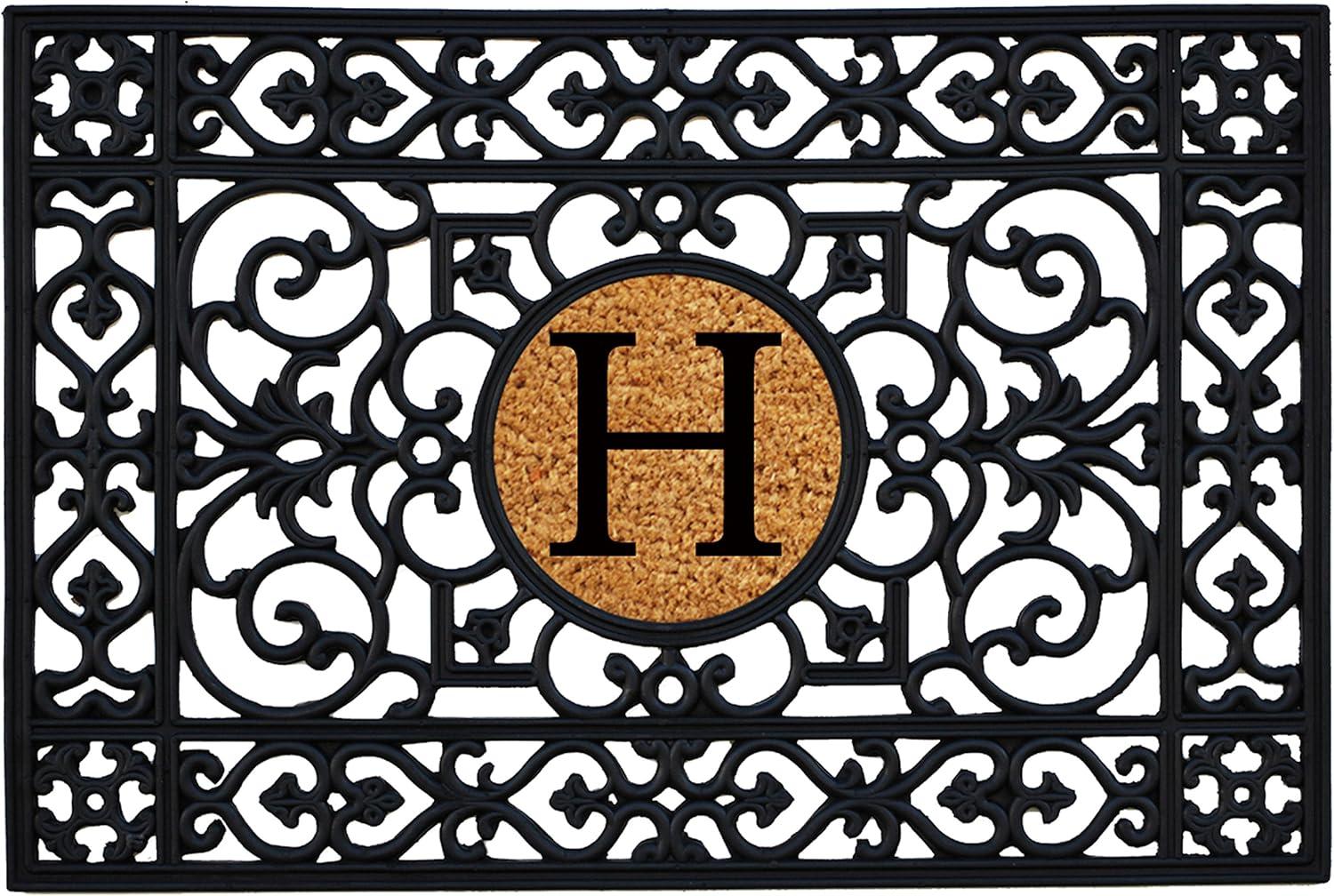 Calloway Mills Rubber Monogram Outdoor Doormat 2' x 3' (Letter H)