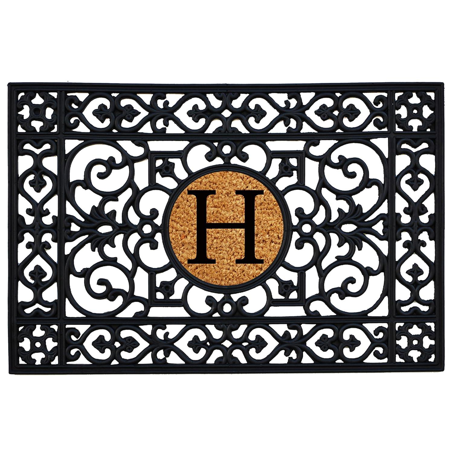 Calloway Mills Rubber Monogram Outdoor Doormat 2' x 3' (Letter H)