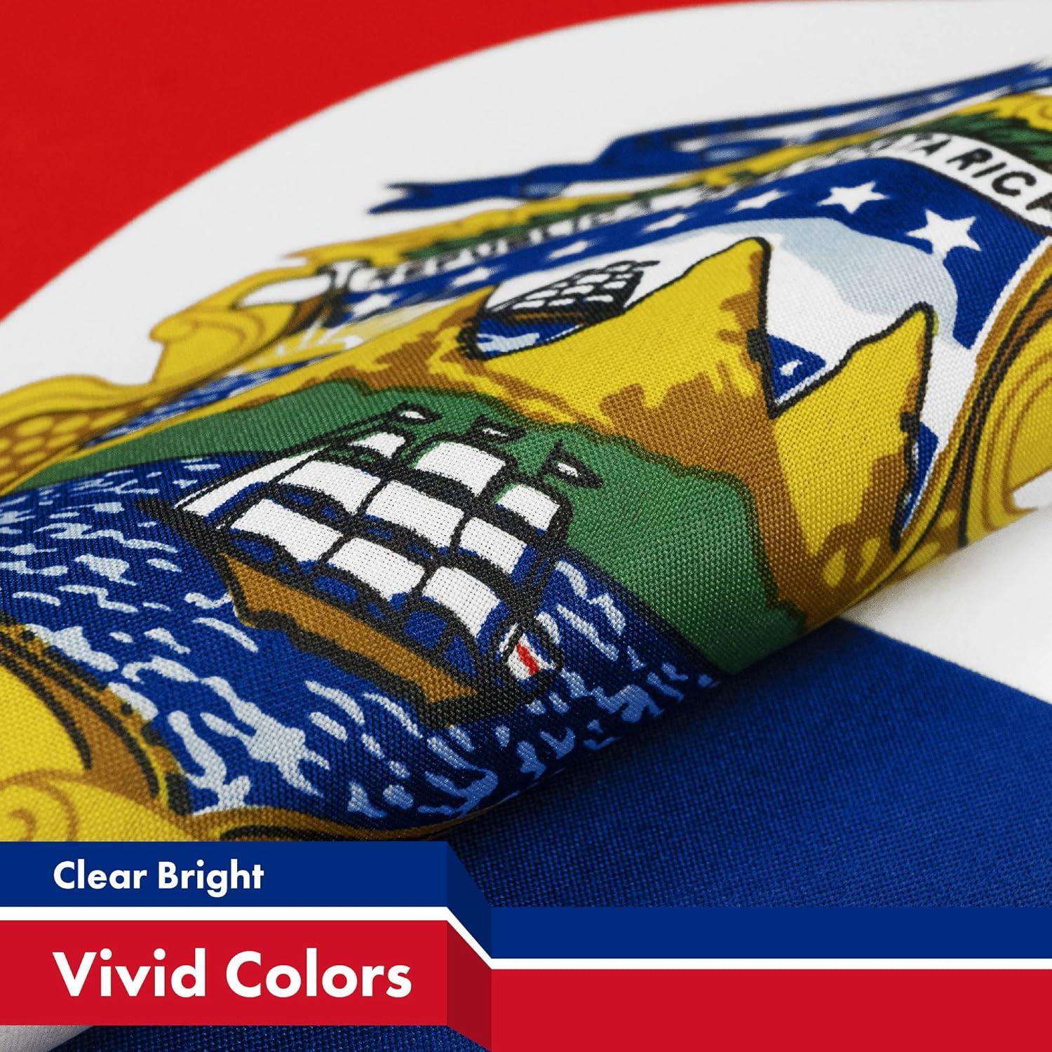 G128 - Costa Rica Costa Rican Flag 3x5 ft Printed Brass Grommets 150D Quality Polyester Flag Indoor/Outdoor - Much Thicker and More Durable than 100D and 75D Polyester