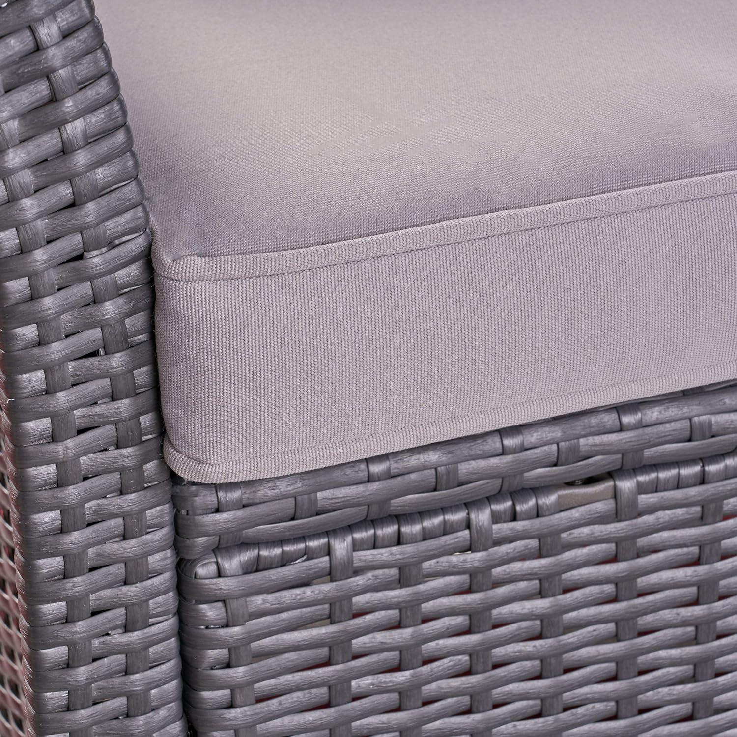 GDF Studio Raina Outdoor Wicker Club Chairs with Cushion, Set of 2, Gray and Light Gray