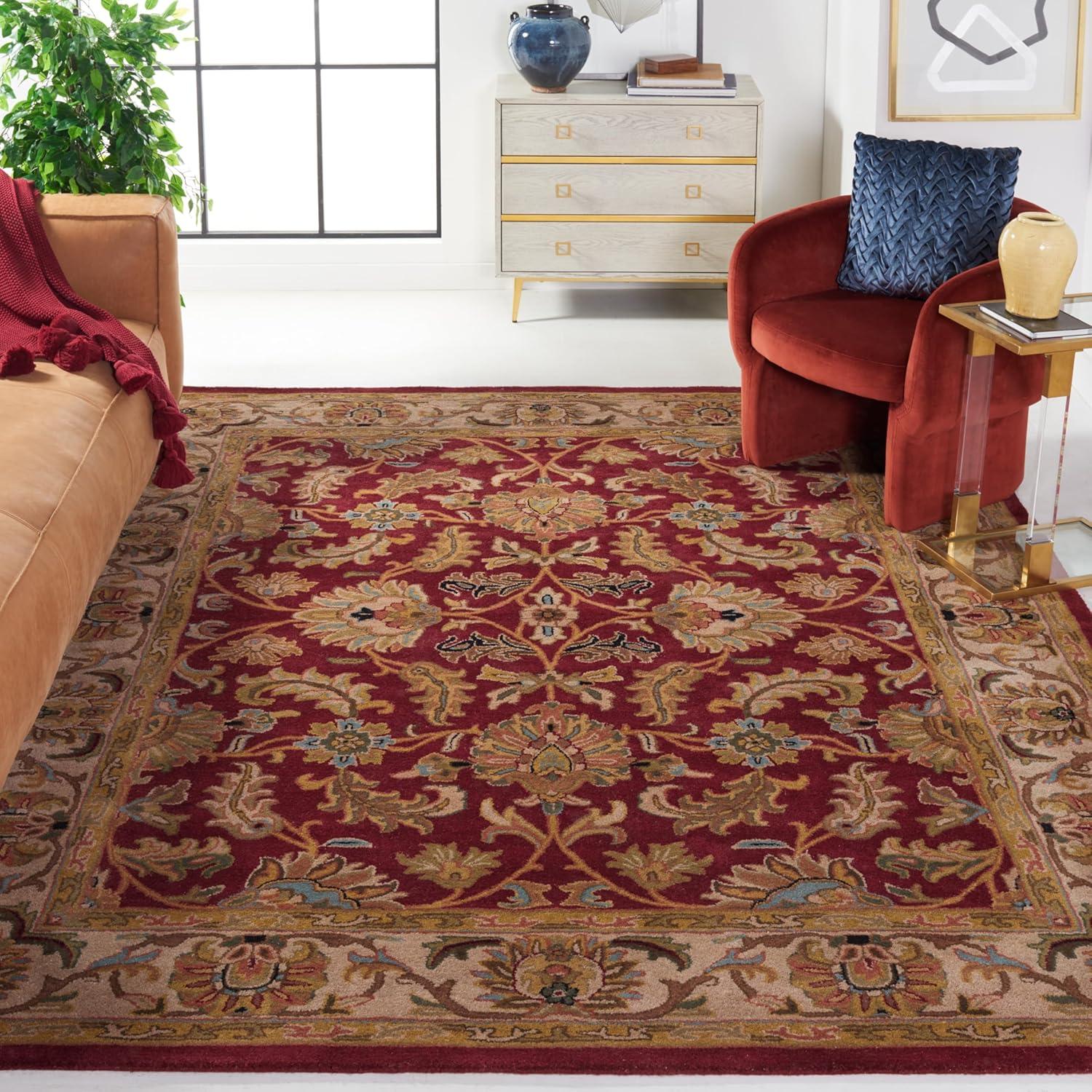 SAFAVIEH Heritage Valery Traditional Wool Area Rug, Red/Ivory, 9' x 12'