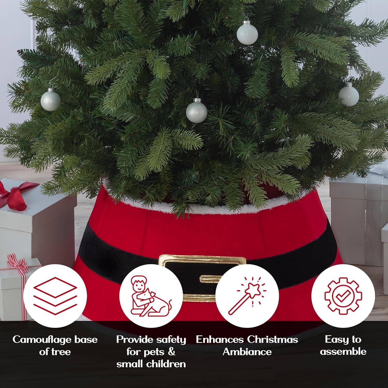 New Traditions 26-in Off-white Tree Collar Tree Skirt