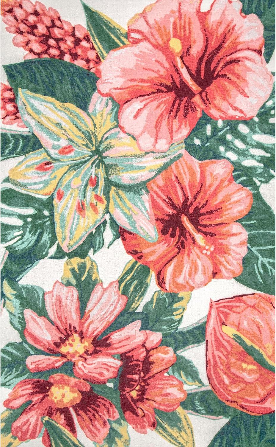 Nuloom Contemporary Floral Sabrina Indoor/Outdoor Patio Area Rug