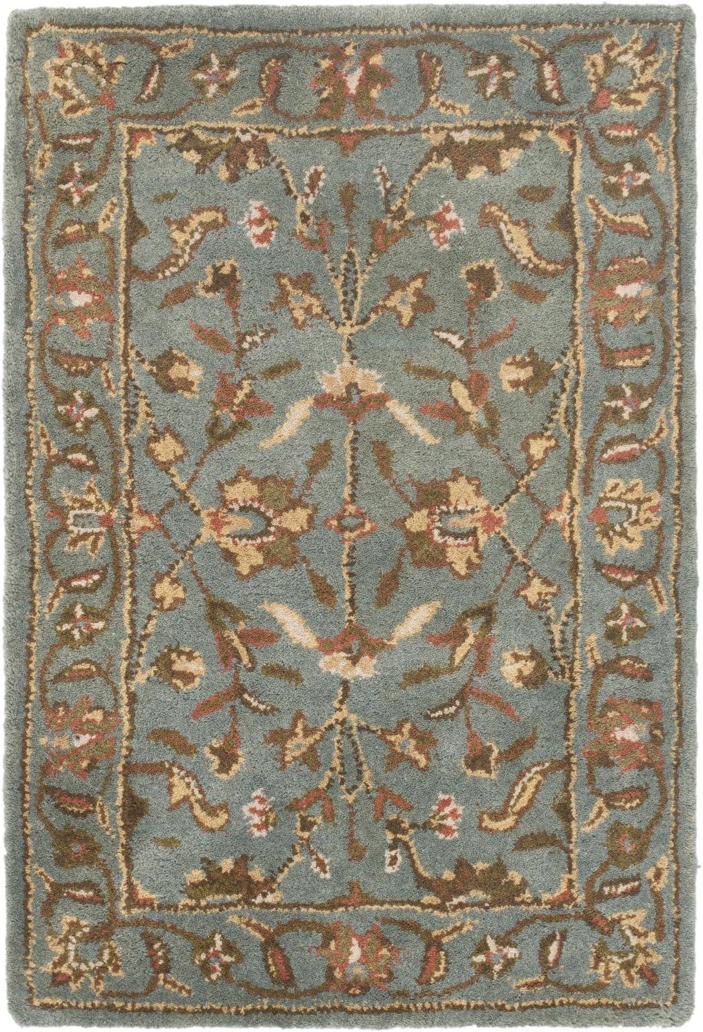 Heritage Blue Hand-Tufted Wool Runner Rug, 2'3" x 8'