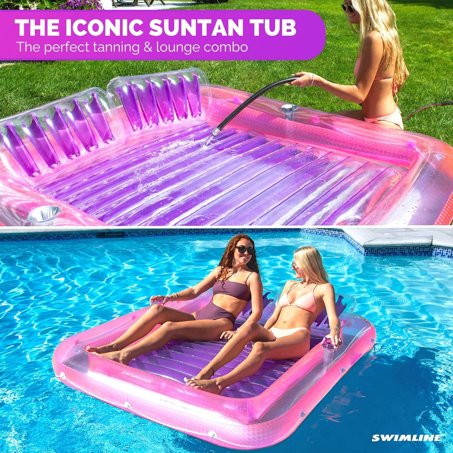 Swimline Luxe Edition Inflatable Suntan Tub Floating Pool Lounger