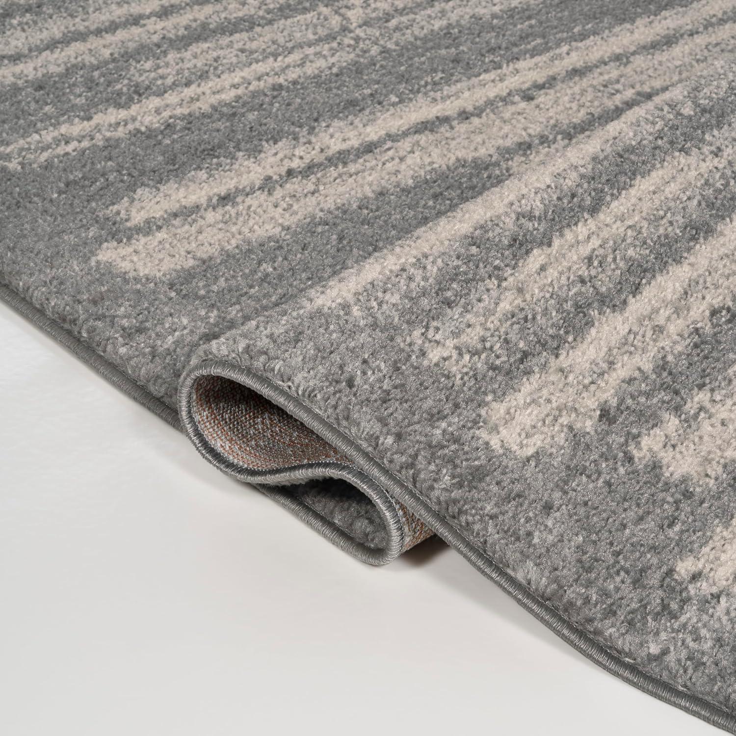 JONATHAN Y Khalil Modern Berber Stripe Gray/Cream 3 ft. x 5 ft. Area Rug