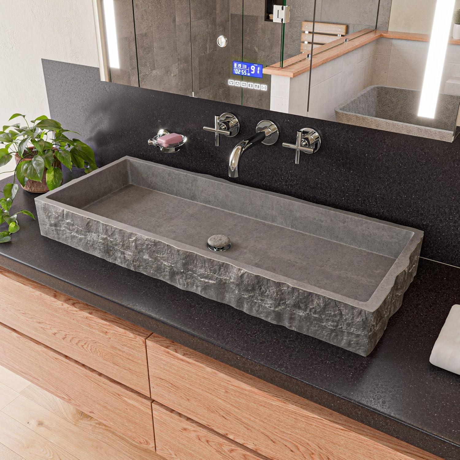 Alfi Brand 15.6'' Concrete Rectangular Bathroom Sink