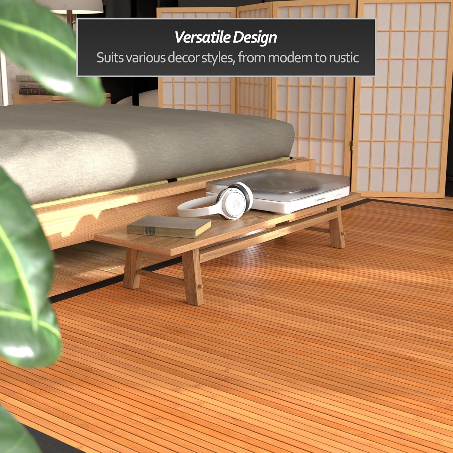 Oriental Furniture Bamboo Rug, Burnt Bamboo, 5x8