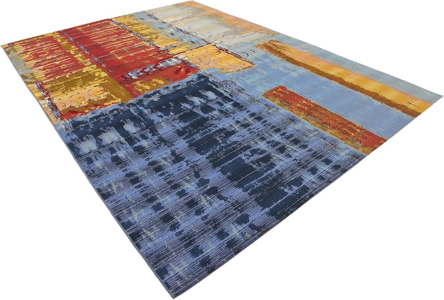 Multi-Color Abstract Outdoor Area Rug, 8' x 11'