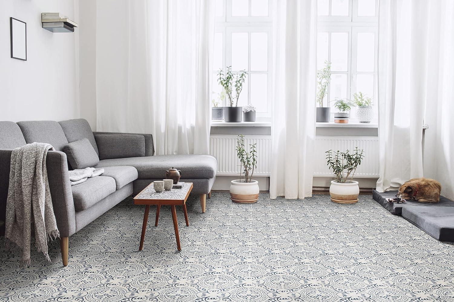 Ackland Amara 8" x 8" Encaustic Look Matte Porcelain Floor & Wall Tile