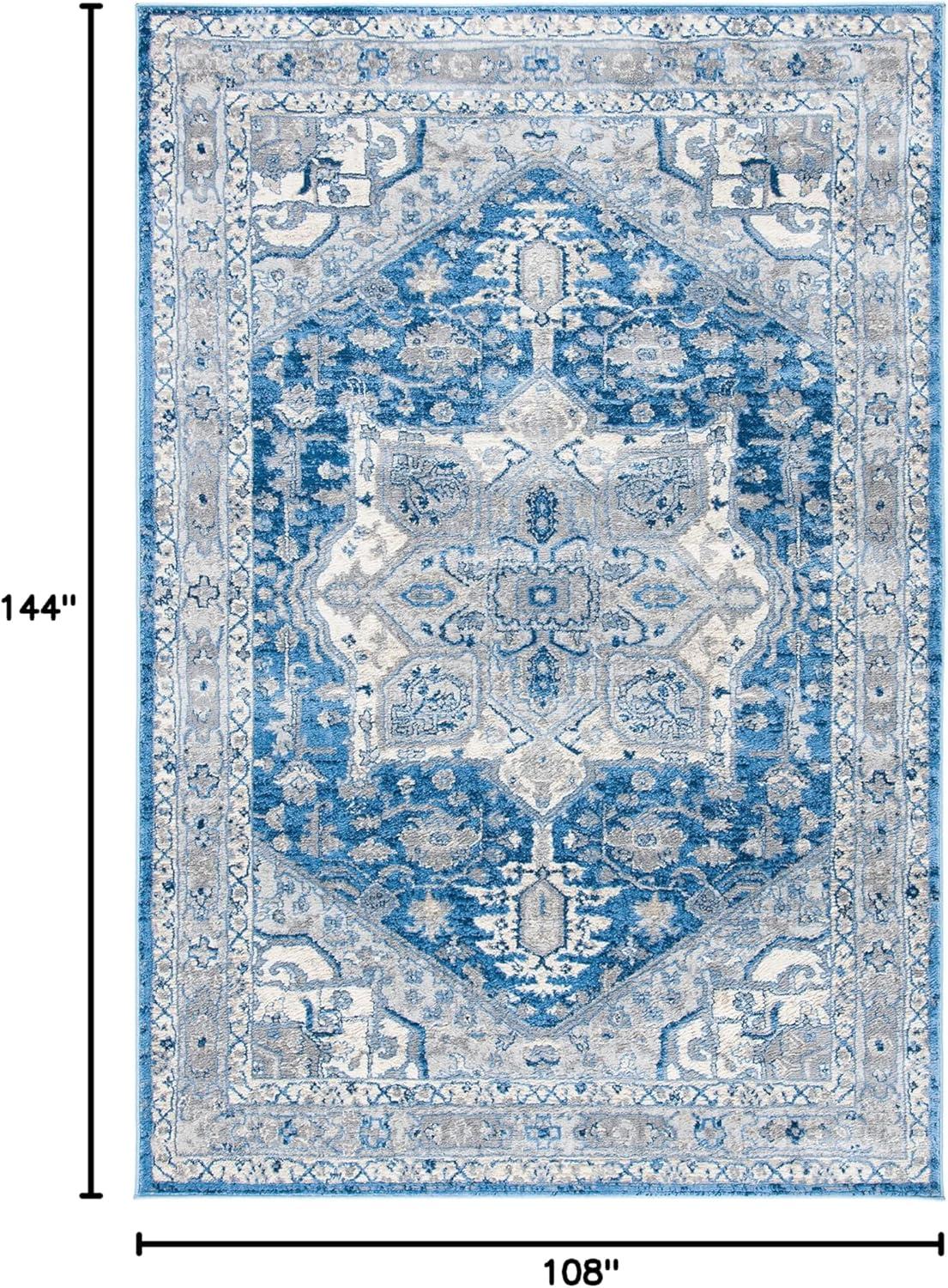 Brentwood BNT852 Power Loomed Indoor Area Rug - Blue/Grey - 9'x12' - Safavieh