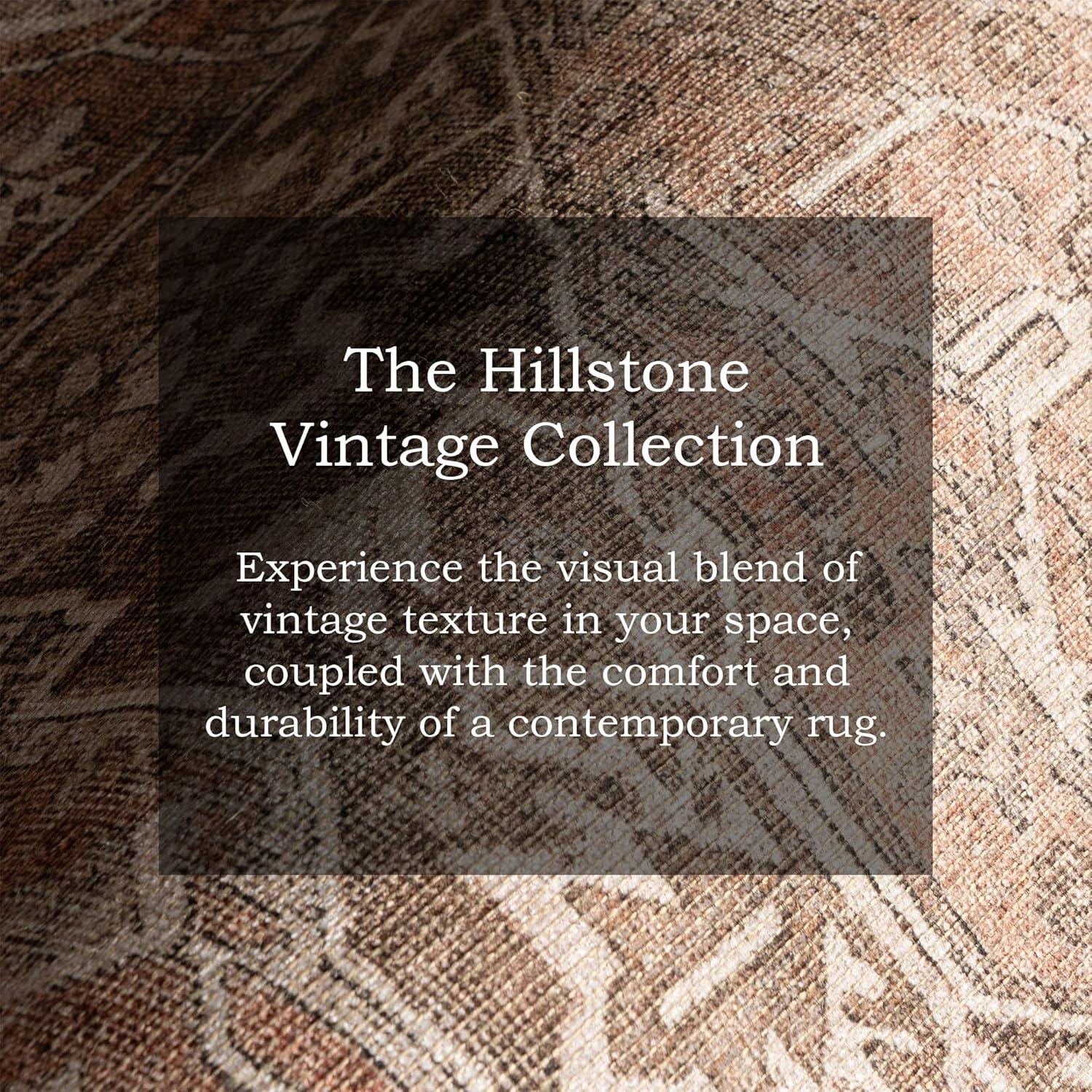 Nuloom Hillstone Collection Mariposa Traditional Vintage Medallion Area Rug, 6' 7" x 9', Ivory