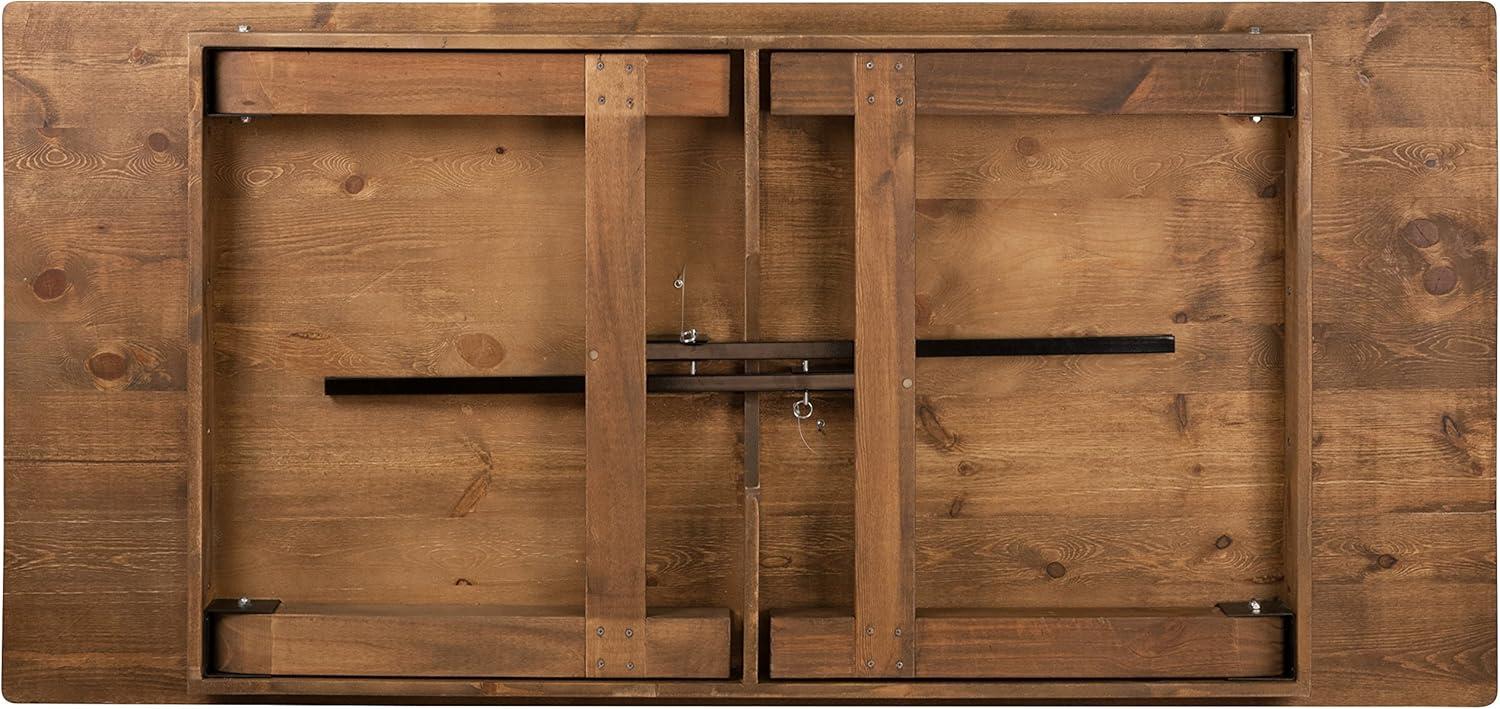 Flash Furniture Eternity Rectangular Solid Pine Farm Dining Table with Folding X-Style Legs