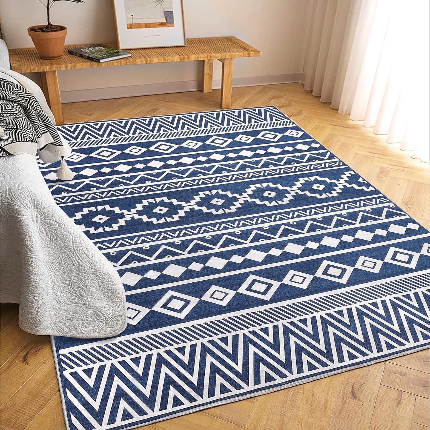 Union Rustic Soft Area Rug, Anti Slip, Washable, Pet Friendly, Boho Modern Carpet for Living Room Bedroom