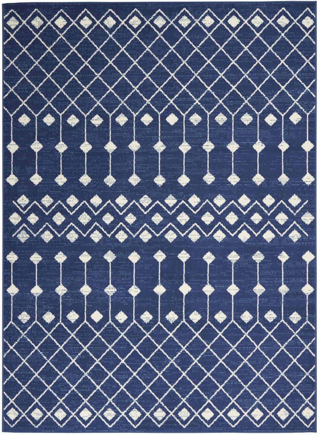 Nourison Grafix GRF37 Navy/White Indoor Area Rug - 6' x 9'