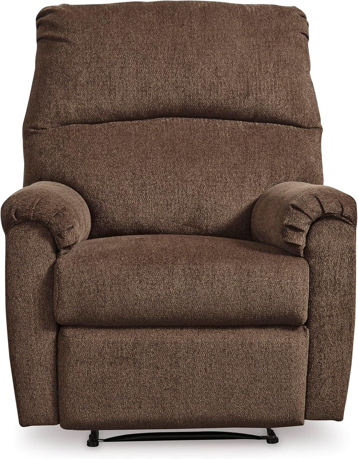 Chocolate Brown Polyester Contemporary Recliner
